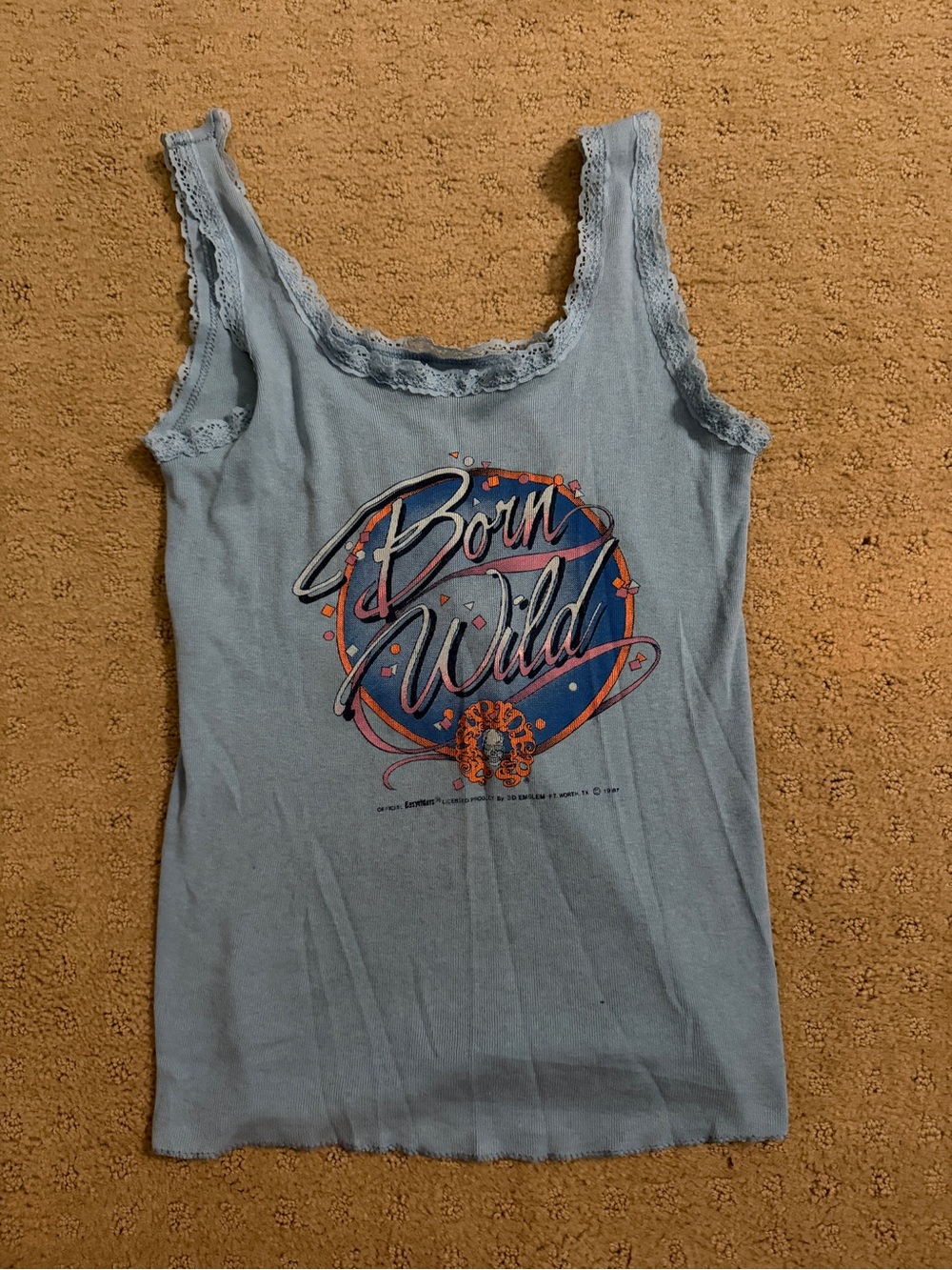 Ultra Rare Collectors Piece Vintage 1988 Born Wild 3D Emblem Lace Cami